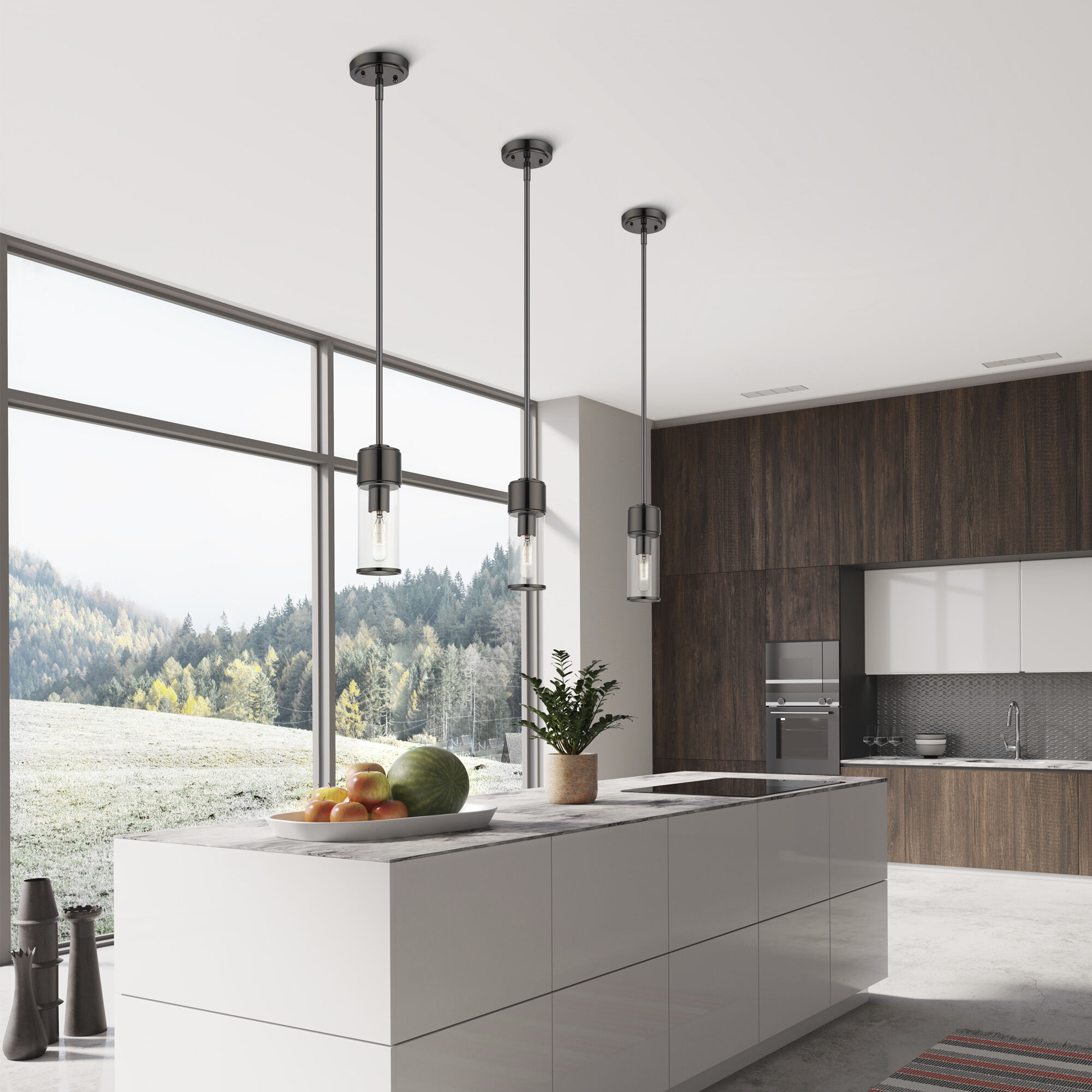 Quincy 1 Light 4.75 inch Black Chrome Mini Pendant Ceiling Light