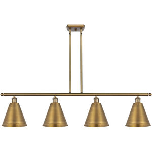 Ballston Cone 4 Light 48 inch Brushed Brass Island Light Ceiling Light