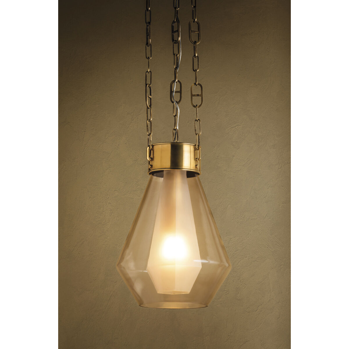 Tragus 1 Light 14 inch Vintage Brass Pendant Ceiling Light