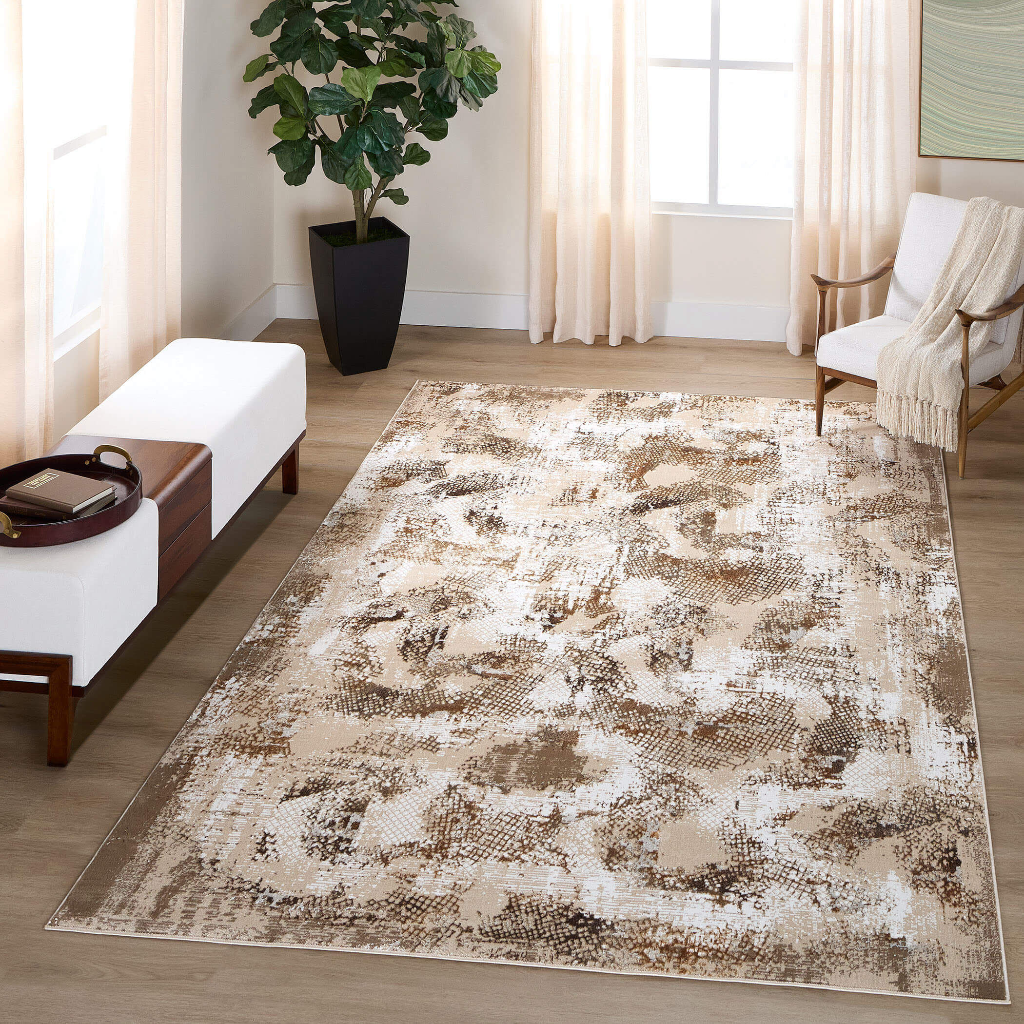 Piave 36 X 24 inch Earth Tones Rug in 2 x 3