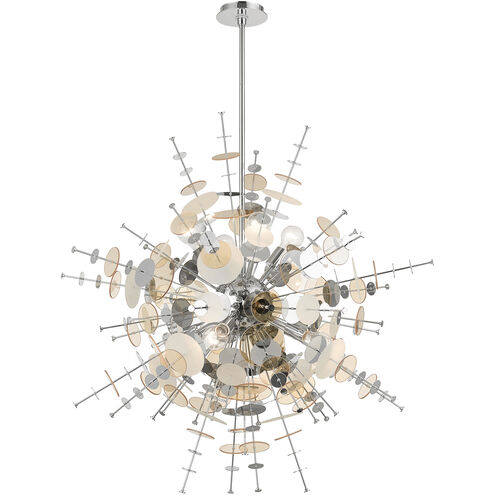 Circulo 8 Light 37 inch Polished Chrome Large Pendant Chandelier Ceiling Light