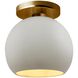 Radiance 1 Light 10 inch Matte White and Champagne Gold and Brushed Brass Semi Flush Ceiling Light