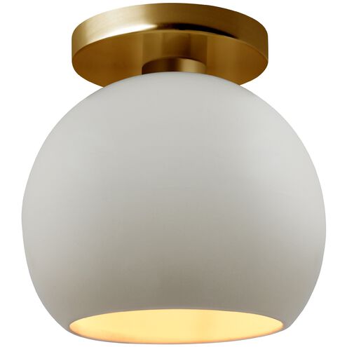 Radiance 1 Light 10 inch Matte White and Champagne Gold and Brushed Brass Semi Flush Ceiling Light