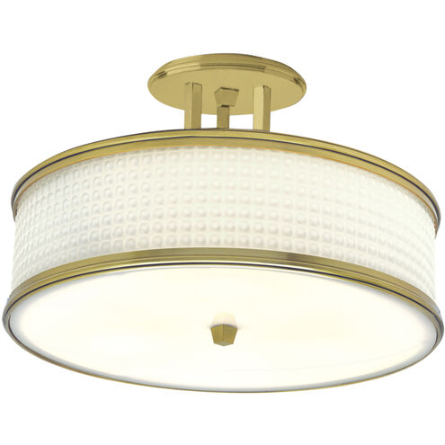 Prism LED 16.75 inch Satin Brass Semi-Flush Mount Ceiling Light