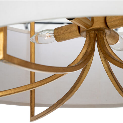 Lacey 4 Light 24.5 inch Vintage Gold Semi-Flush Mount Ceiling Light