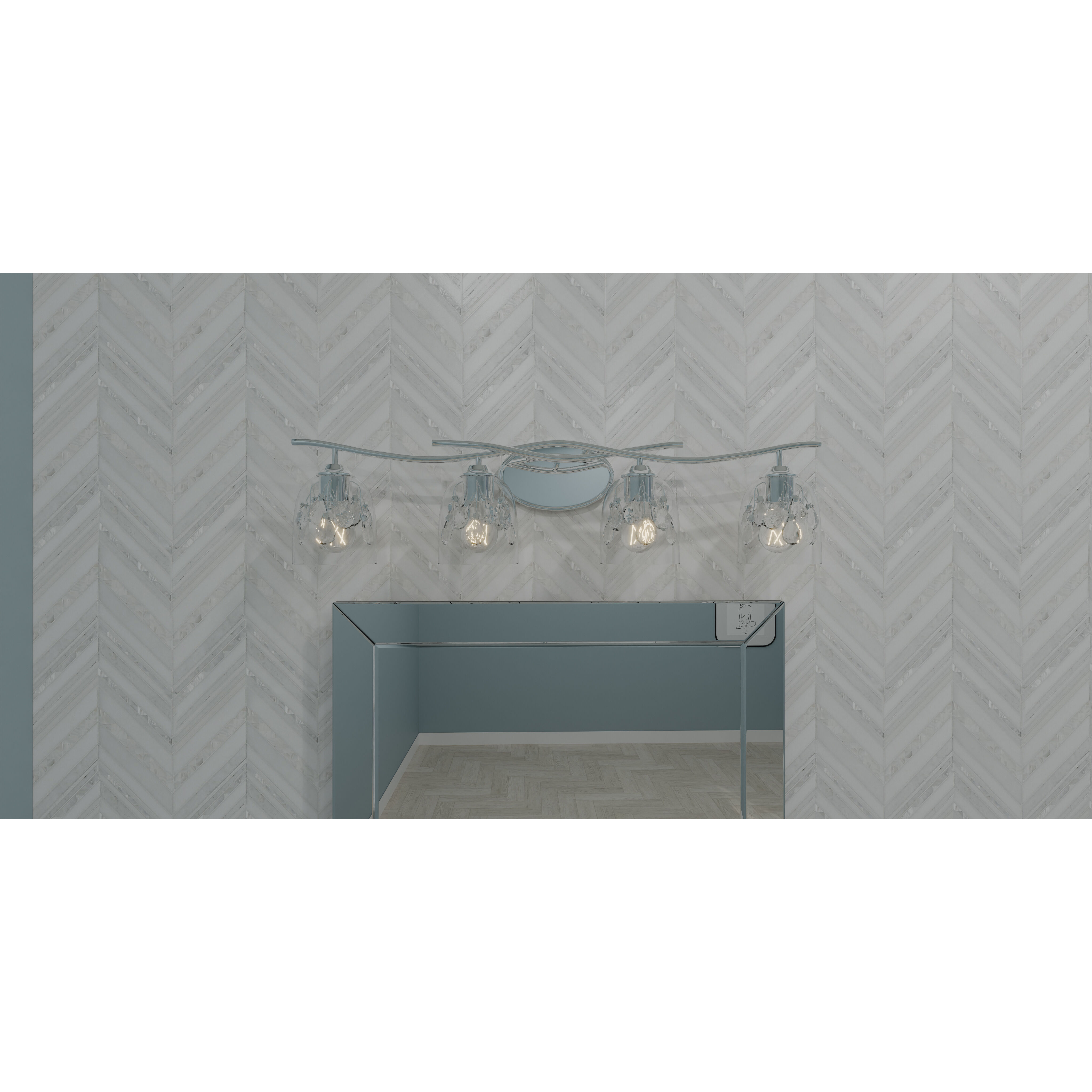 Ansley 4 Light 33.5 inch Polished Chrome Bath Light Wall Light, Extra Large