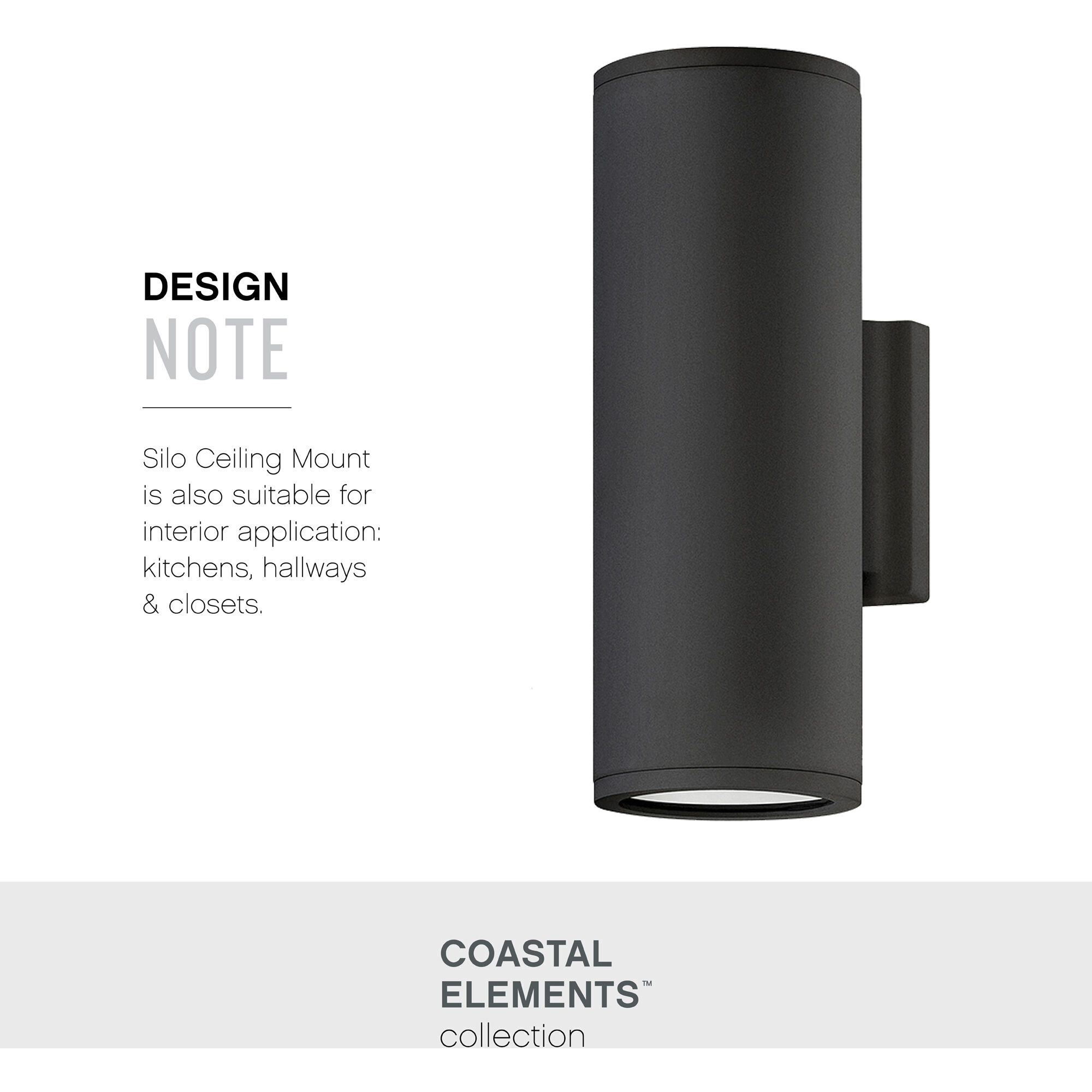 Coastal Elements Silo LED 12 inch Black Outdoor Wall Mount Lantern, Up/Down Light