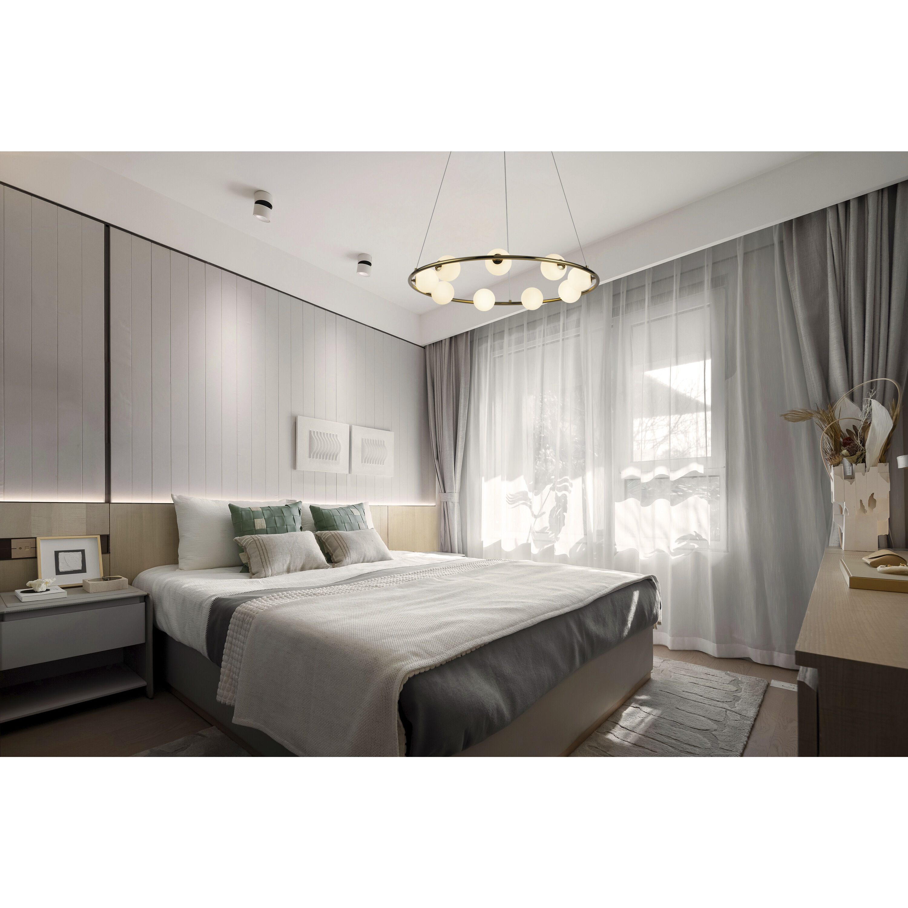 Pearl LED 32 inch Polished Brass Pendant Ceiling Light