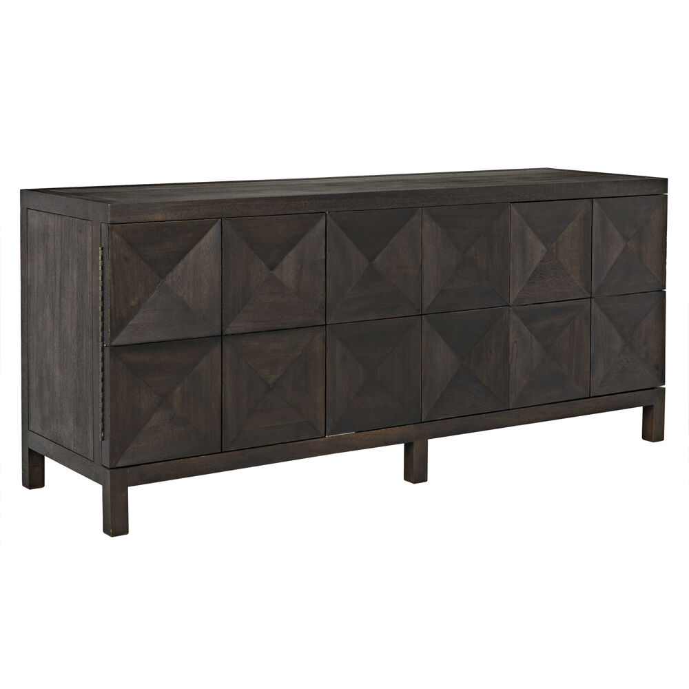 Quadrant 75.5 X 23 inch Ebony Walnut Sideboard, 3 Door