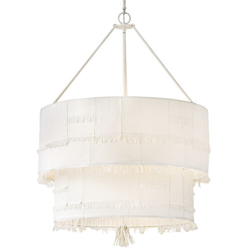 Lisa McDennon Baya 9 Light 30 inch Textured Plaster Chandelier Ceiling Light, Multi Tier