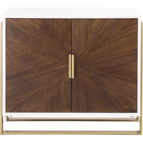 Crafton Mahogany with White and Satin Brass Cabinet