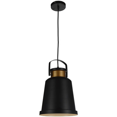 Elisa 1 Light 10 inch Black Down Pendant Ceiling Light