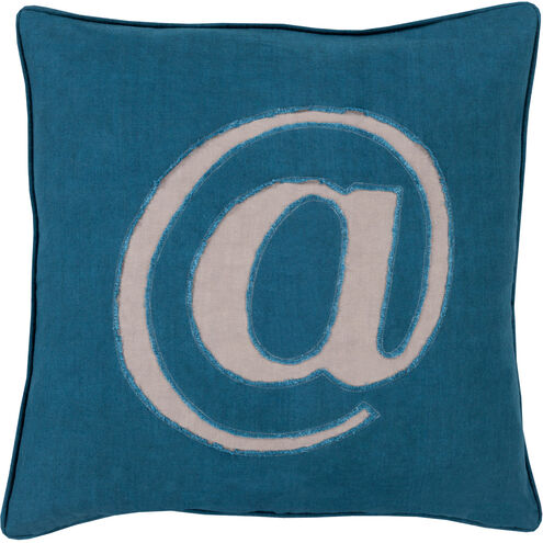 Linen Text 22 inch Navy, Light Gray Pillow Kit