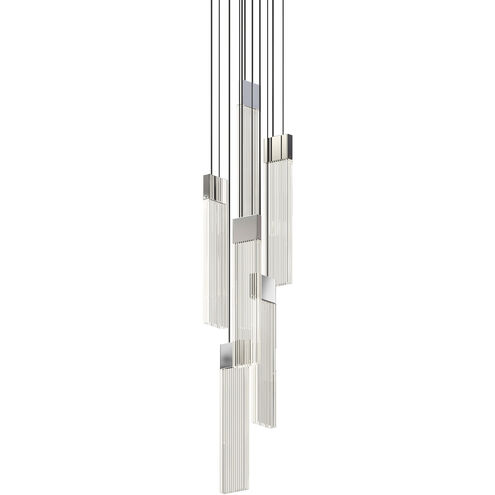 V Panels 6 Light 6.75 inch Polished Chrome Pendant Ceiling Light