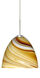 Sasha II LED Satin Nickel Pendant Ceiling Light in Honey Glass