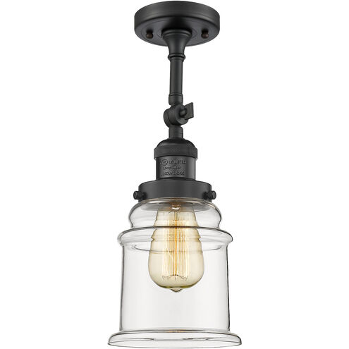 Franklin Restoration Canton LED 6.5 inch Matte Black Sconce Wall Light in Clear Glass, Franklin Restoration