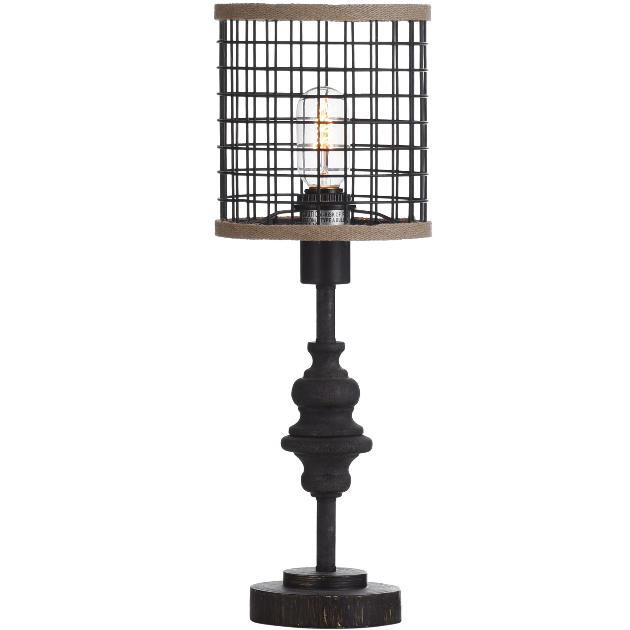 Signature 2 inch 60 watt Black Table Lamp Portable Light