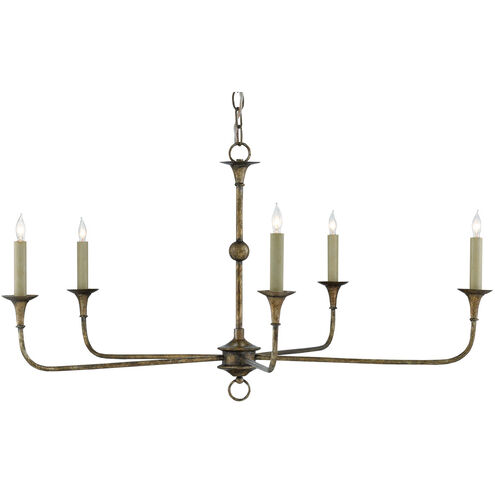 Nottaway 5 Light 36 inch Pyrite Bronze Chandelier Ceiling Light, Small