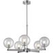Courcelette 5 Light Chrome Chandelier Ceiling Light in Clear Glass
