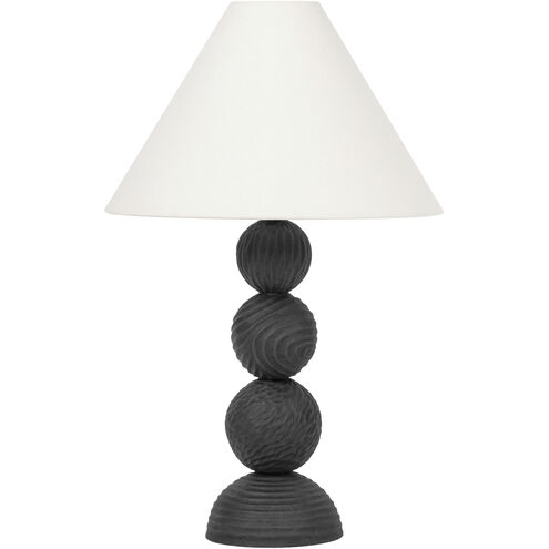 Miela 30 inch 15.00 watt Forged Iron/Ceramic Black Motif Table Lamp Portable Light