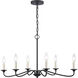Oval 6 Light 30 inch Matte Black Chandelier Ceiling Light