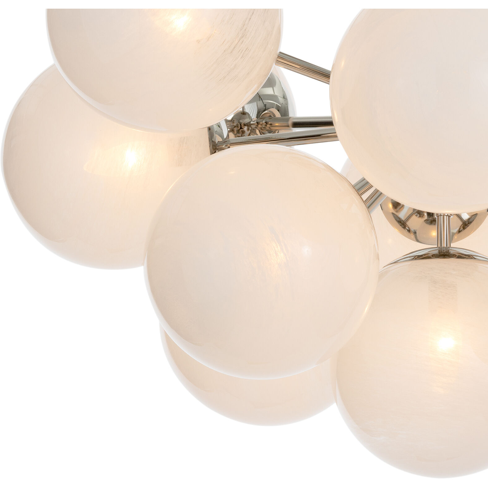Shine 13 Light 33.75 inch Polished Nickel Flush Mount Ceiling Light in Swirl Glass
