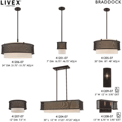 Braddock 1 Light 7 inch Bronze Mini Pendant Ceiling Light