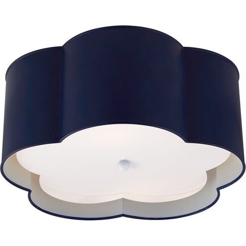 kate spade new york Bryce 2 Light 15 inch French Navy and White Flush Mount Ceiling Light, Medium