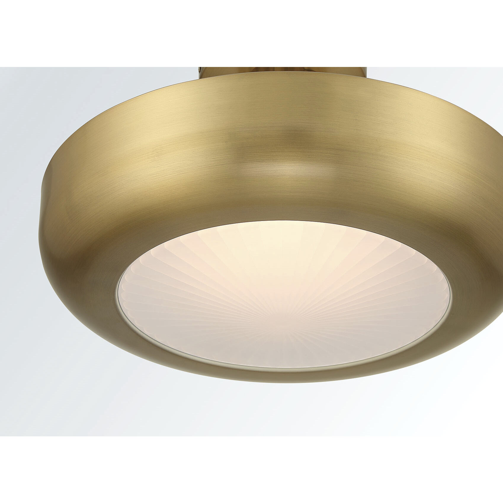Macey LED 16 inch Antique Brass Semi-Flush Mount Ceiling Light