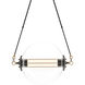 Otto 2 Light 28.4 inch Black with Brass Accents Pendant Ceiling Light in Clear with Frost, Sphere