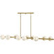 Selene LED 55 inch Lacquered Brass Chandelier Ceiling Light in Swirled, Linear & Oval
