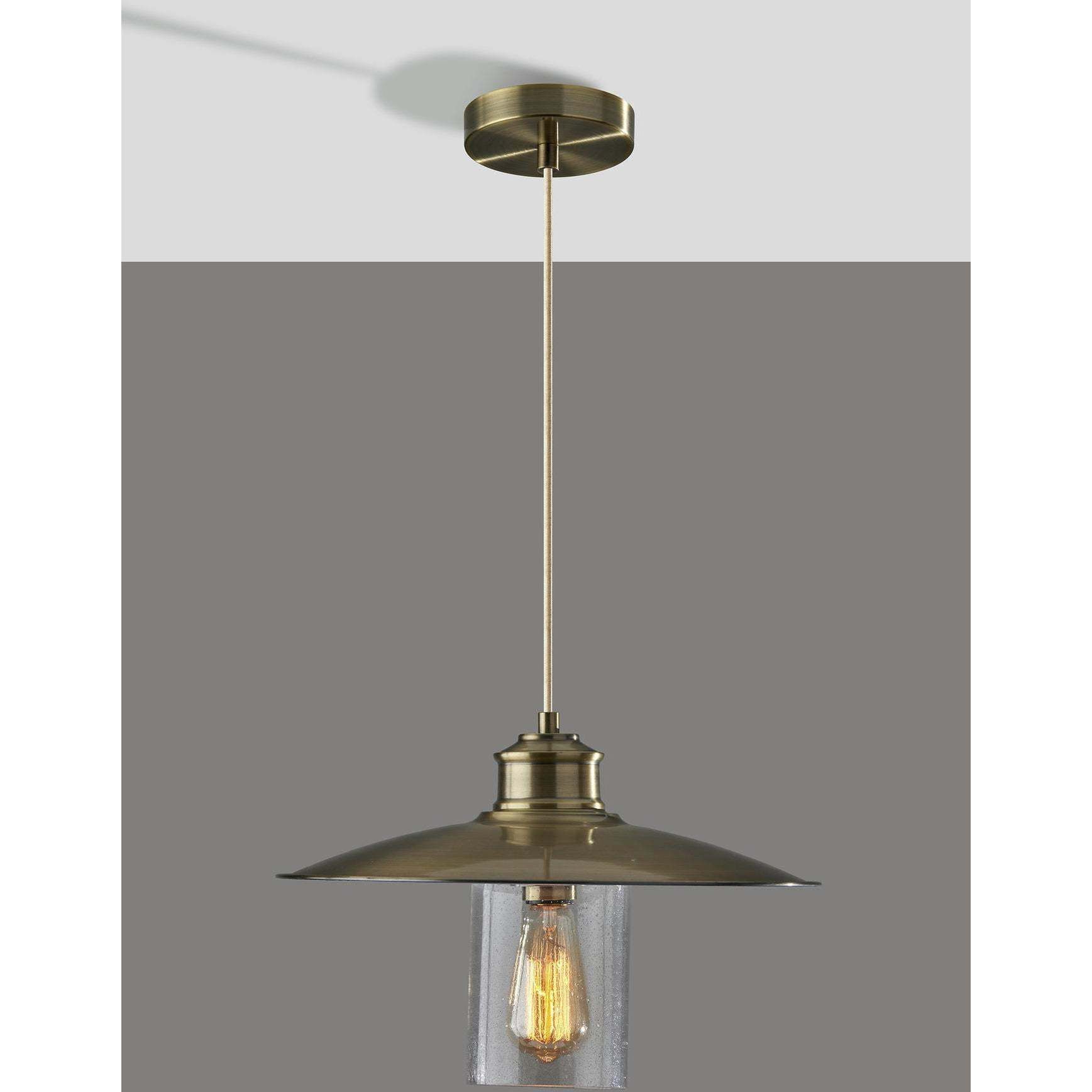 Kieran 15 inch Antique Brass Pendant Ceiling Light
