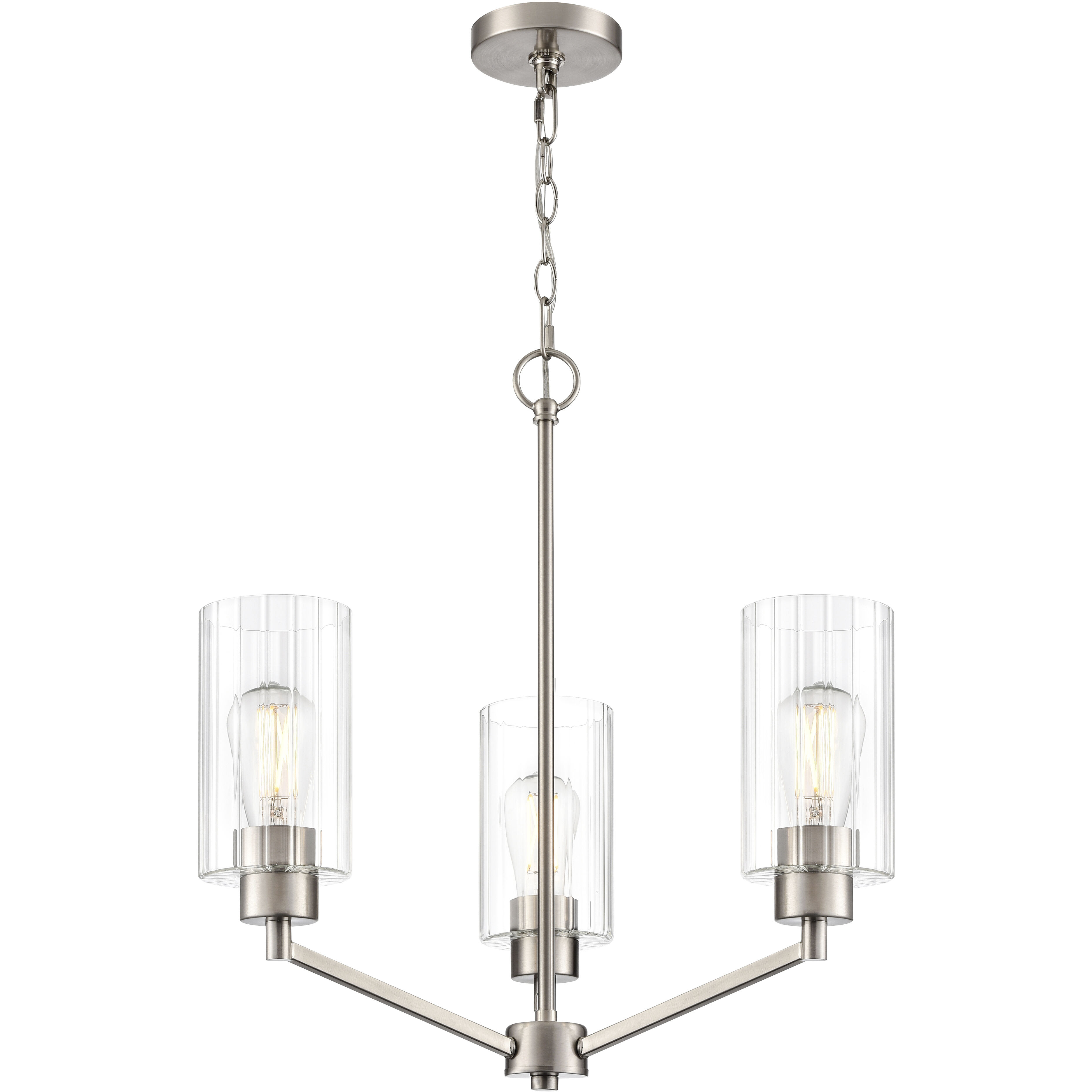 Beverlly 3 Light 21 inch Brushed Nickel Chandelier Ceiling Light