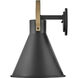 Coastal Elements Winnie LED 17 inch Museum Black with Brass Outdoor Wall Mount Lantern