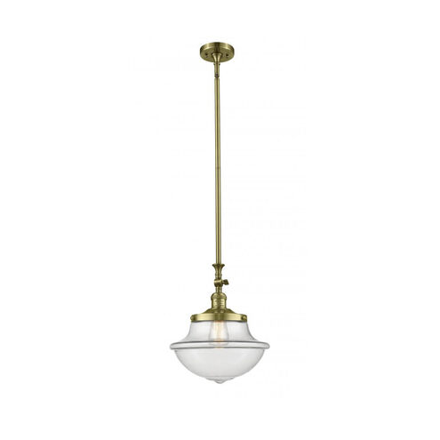 Franklin Restoration Large Oxford 1 Light 12 inch Antique Brass Pendant Ceiling Light, Franklin Restoration