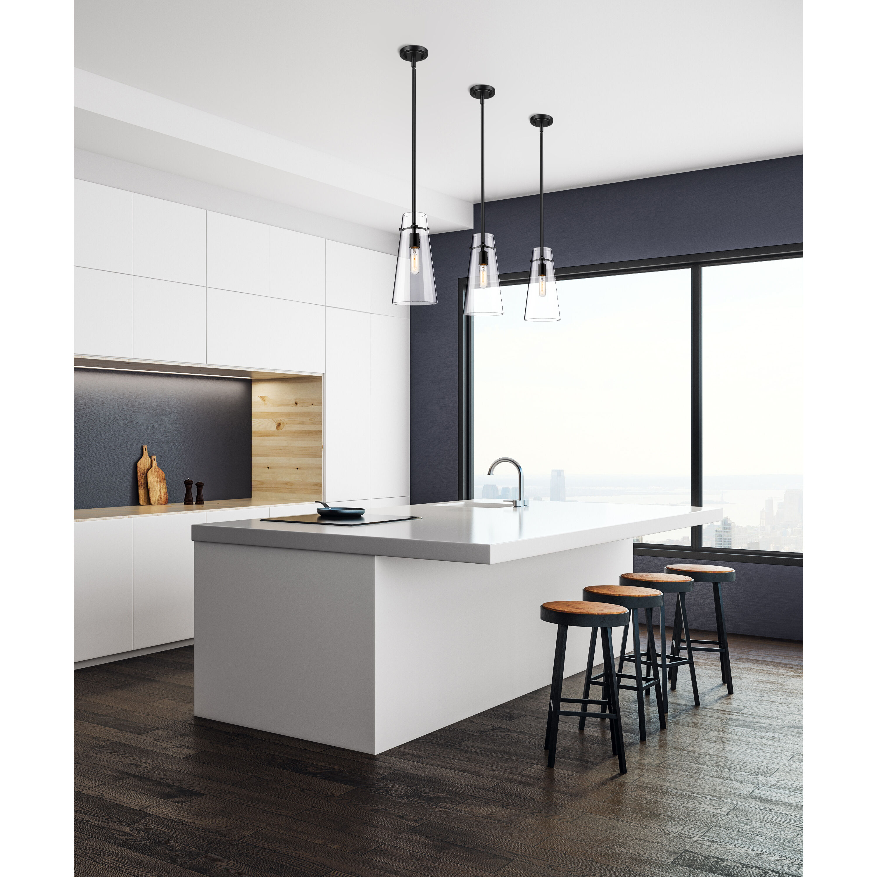 Kira 1 Light 6.5 inch Matte Black Pendant Ceiling Light