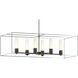 Portico 6 Light 42 inch Black and Vintage Platinum Pendant Ceiling Light in Black/Vintage Platinum, Opal