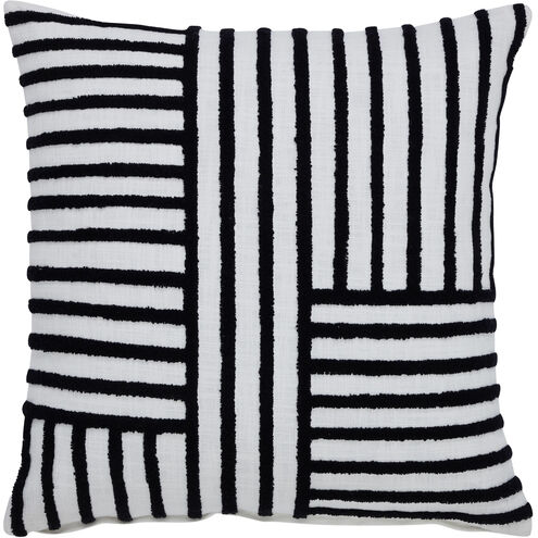 Stilo 20 inch White and Black Indoor Pillow
