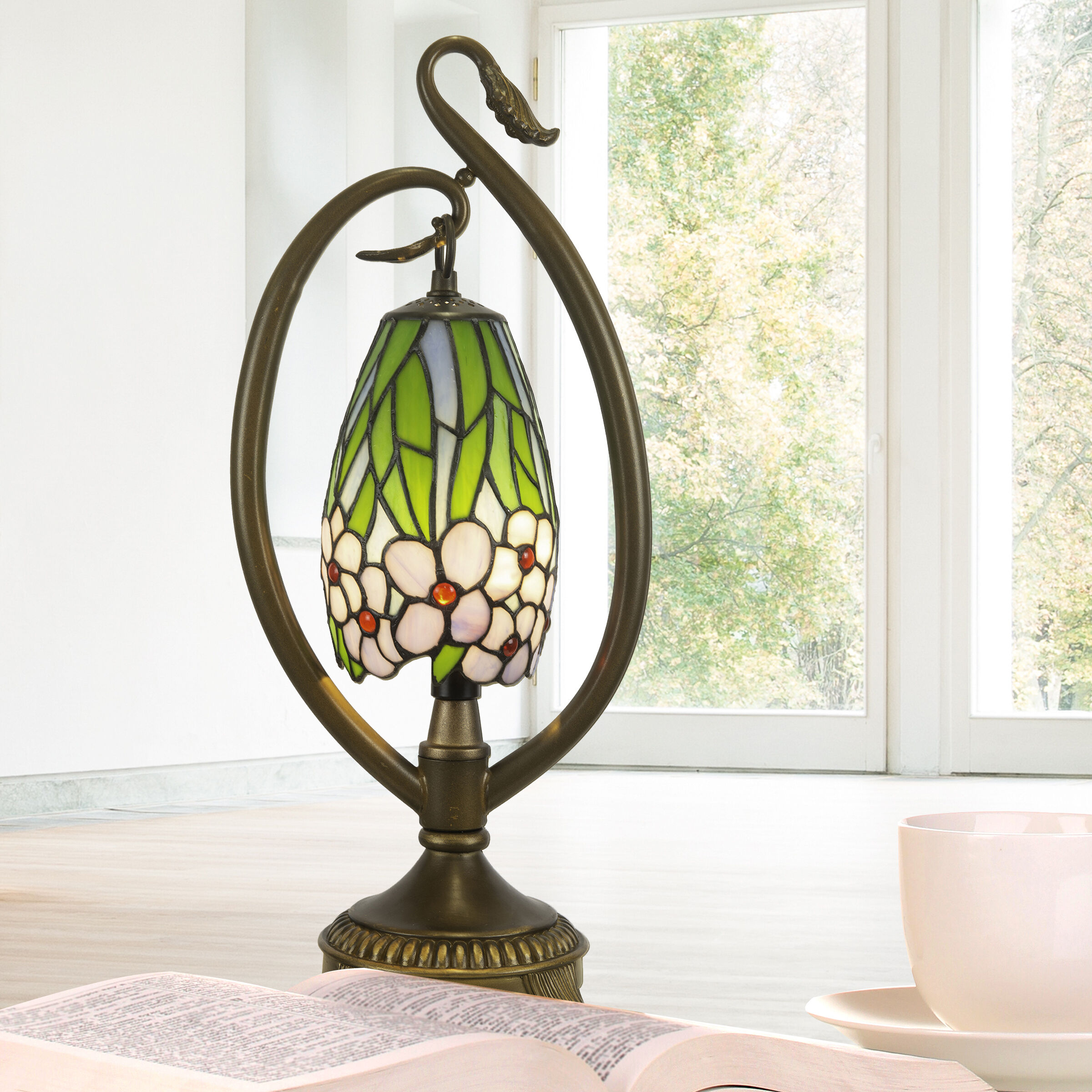 Grove Floral 20 inch 60.00 watt Antique Bronze Accent Lamp Portable Light