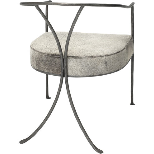 Kai Grey Hide & Black Hand Forged Iron Chair