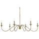 Rohan 6 Light 48 inch Satin Gold Chandelier Ceiling Light