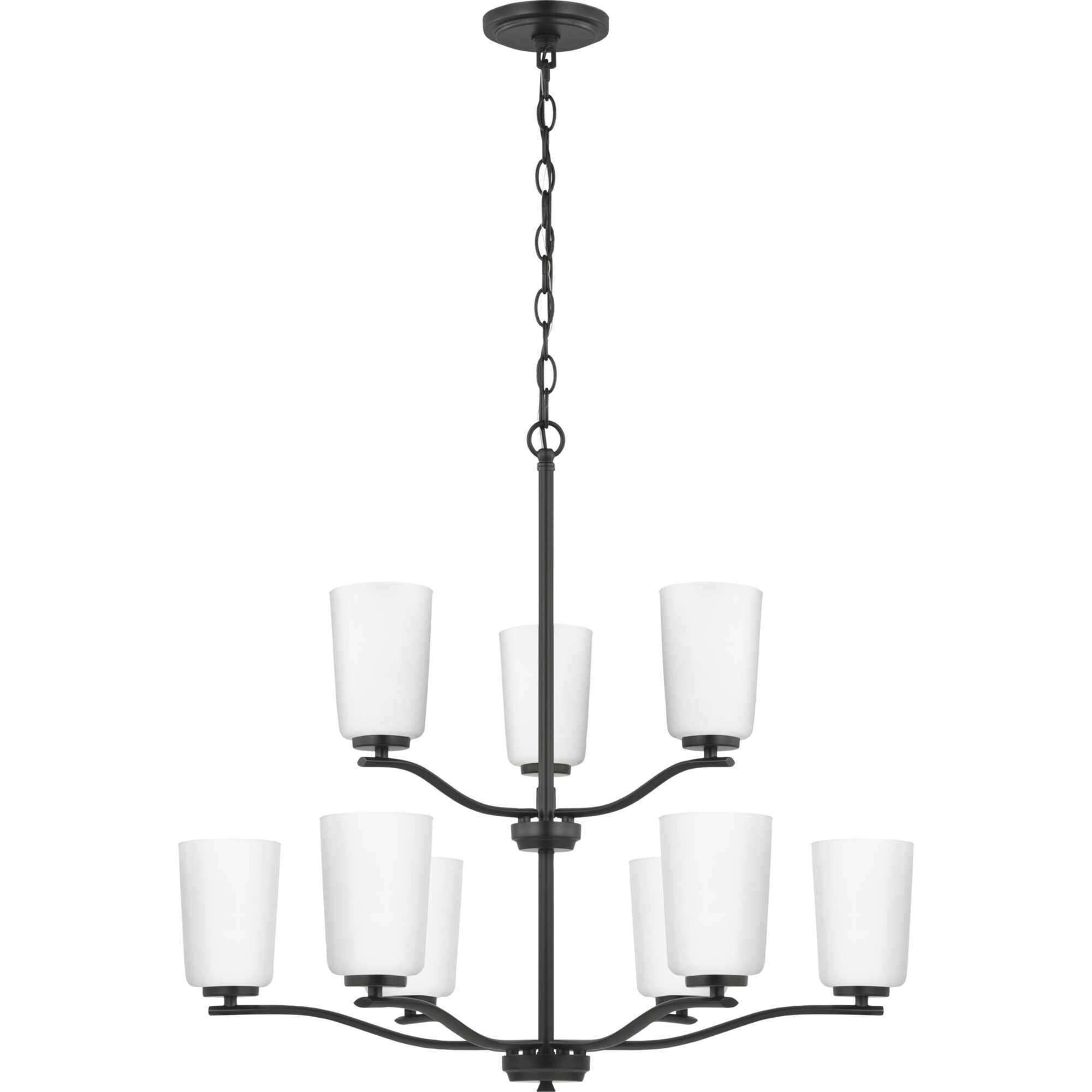 Adley 9 Light 28 inch Matte Black Chandelier Ceiling Light