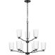 Adley 9 Light 28 inch Matte Black Chandelier Ceiling Light