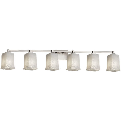 Veneto Luce LED 49.5 inch Polished Chrome Vanity Light Wall Light in 4200 Lm LED, Whitewash (Veneto Luce), Square with Rippled Rim