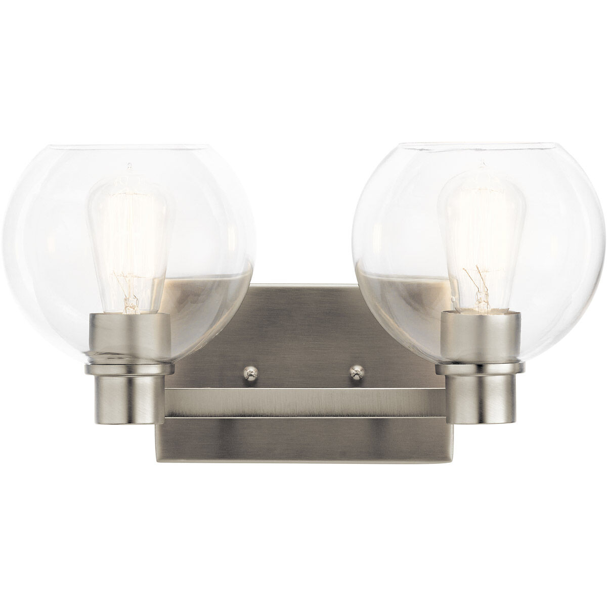 Harmony 2 Light 16 inch Brushed Nickel Wall Mt Bath 2 Arm Wall Light