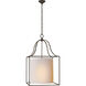 Chapman & Myers Gustavian 3 Light 20 inch Aged Iron Lantern Pendant Ceiling Light in Natural Paper