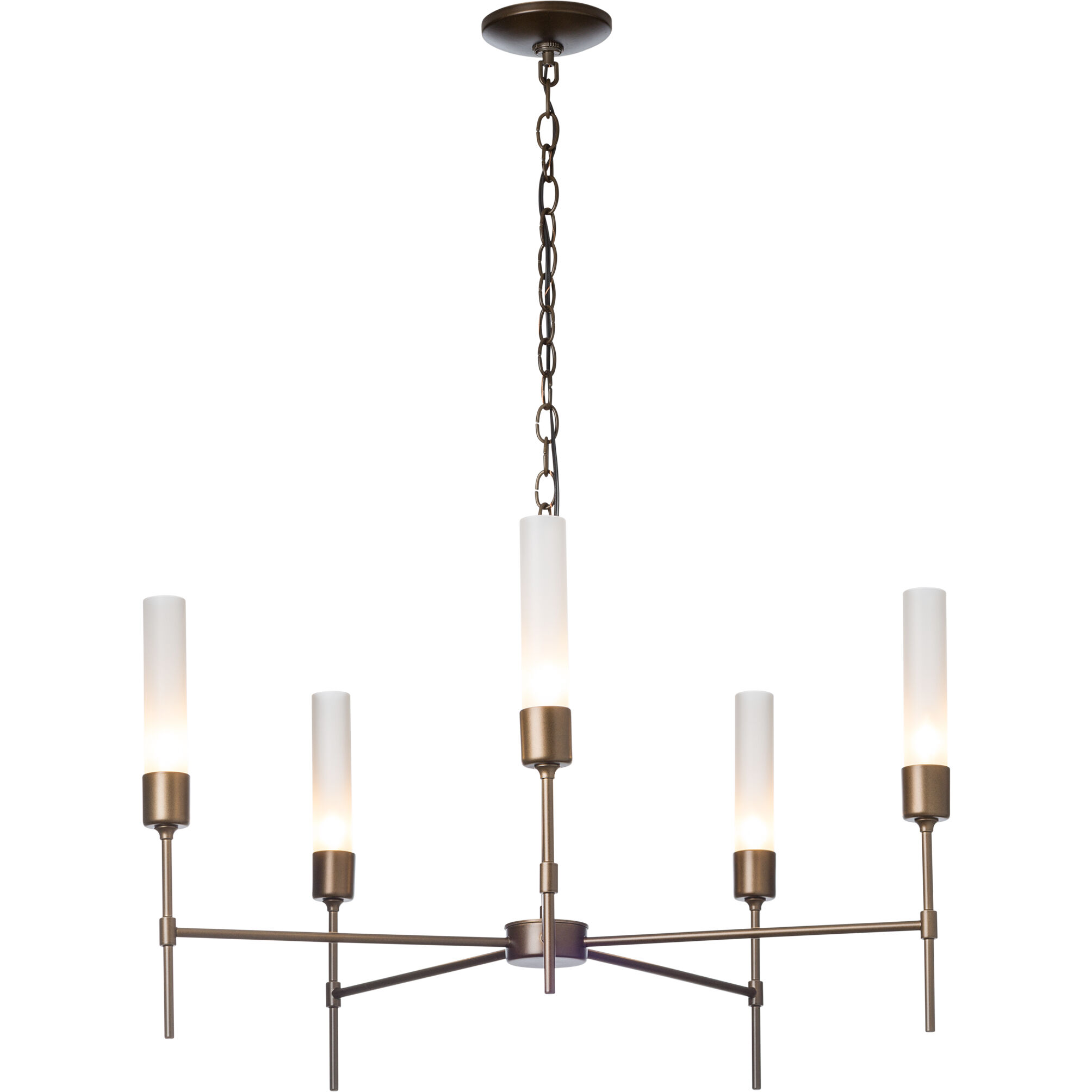 Vela 5 Light 30.3 inch Dark Smoke Chandelier Ceiling Light in Frosted