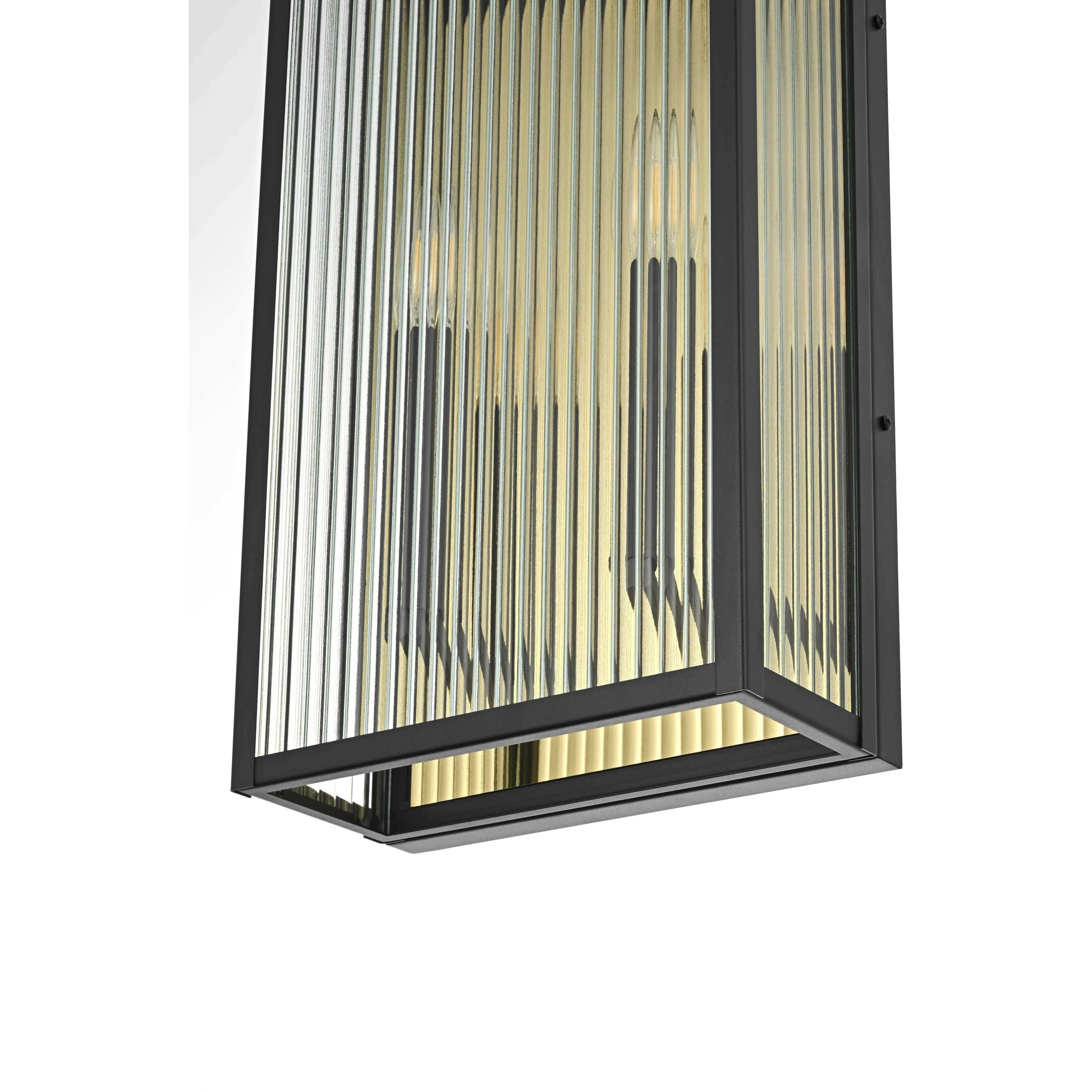 Kannon 2 Light 23 inch Black Outdoor Wall Sconce