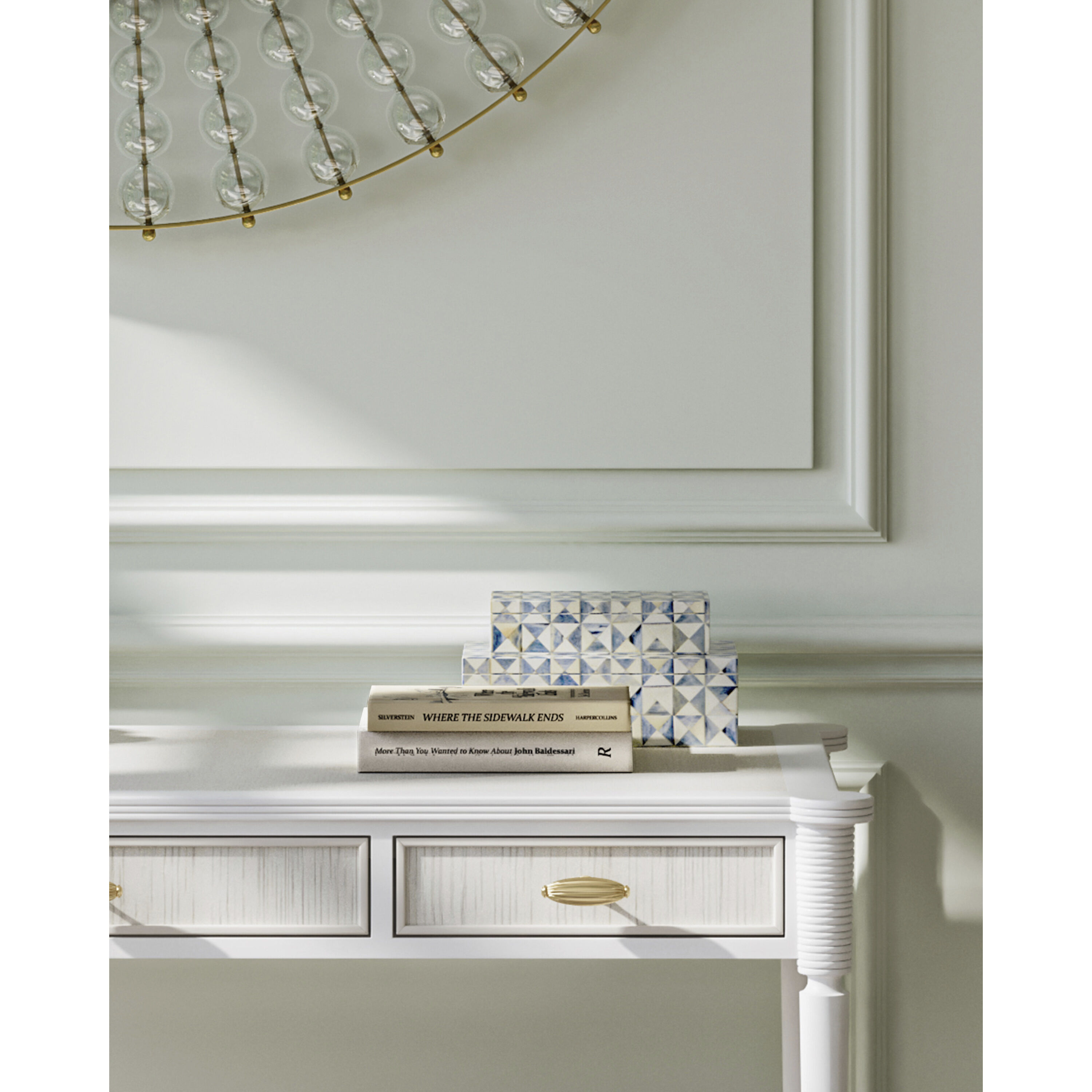 Sky Blue 10 inch Blue/White Boxes, Set of 2