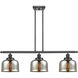 Ballston Bell LED 36 inch Matte Black Island Light Ceiling Light in Silver Plated Mercury Glass